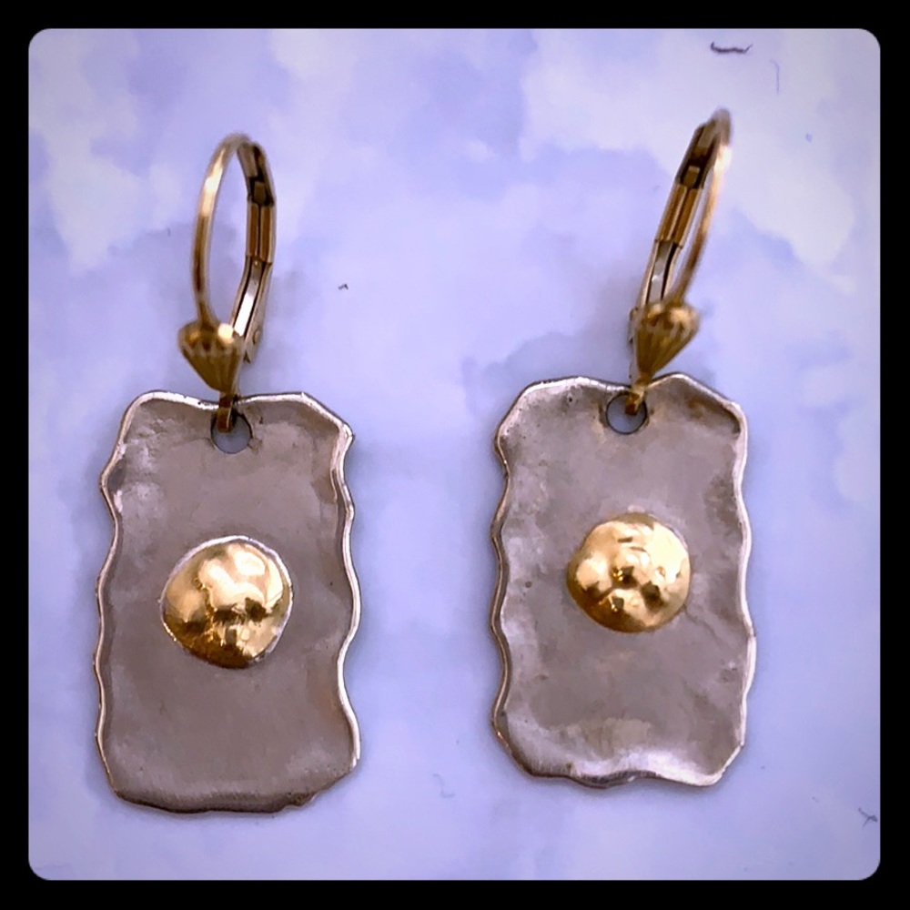 Sterling Silver 14kt Gold Dangle Earrings